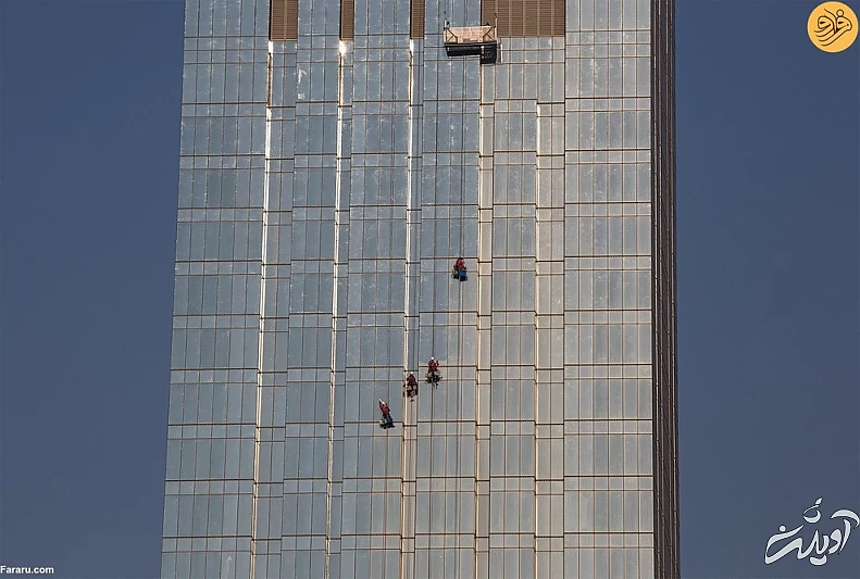 (تصاویر) «مردان عنکبوتی» شیشه پاککن آسمان خراشهای قطر